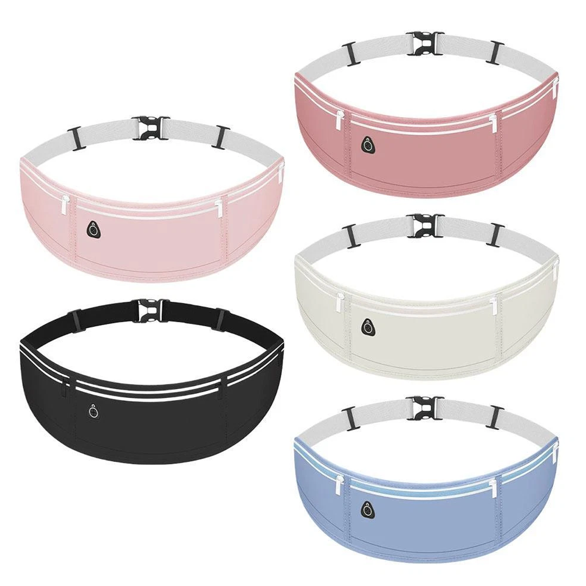 Men's Accessories: Running Waist Bag Mobile Phone Holder Fitness Sports Small Pouch Adjustable Belt - Dreamy Pink