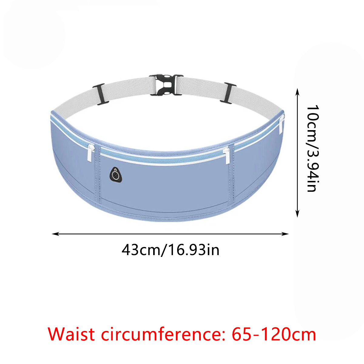 Men's Accessories: Running Waist Bag Mobile Phone Holder Fitness Sports Small Pouch Adjustable Belt - Light Blue