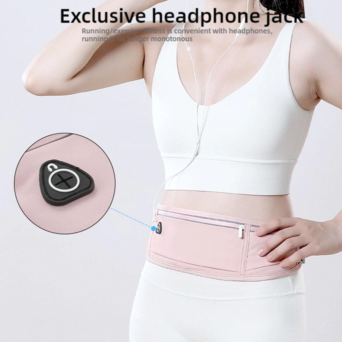 Men's Accessories: Running Waist Bag Mobile Phone Holder Fitness Sports Small Pouch Adjustable Belt - Shining Grey