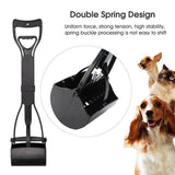 Small Animal Habitats & Cages: Long Handle Pet Pooper Scooper with Clamping Jaw for Dog Waste Pickup Outdoor Use