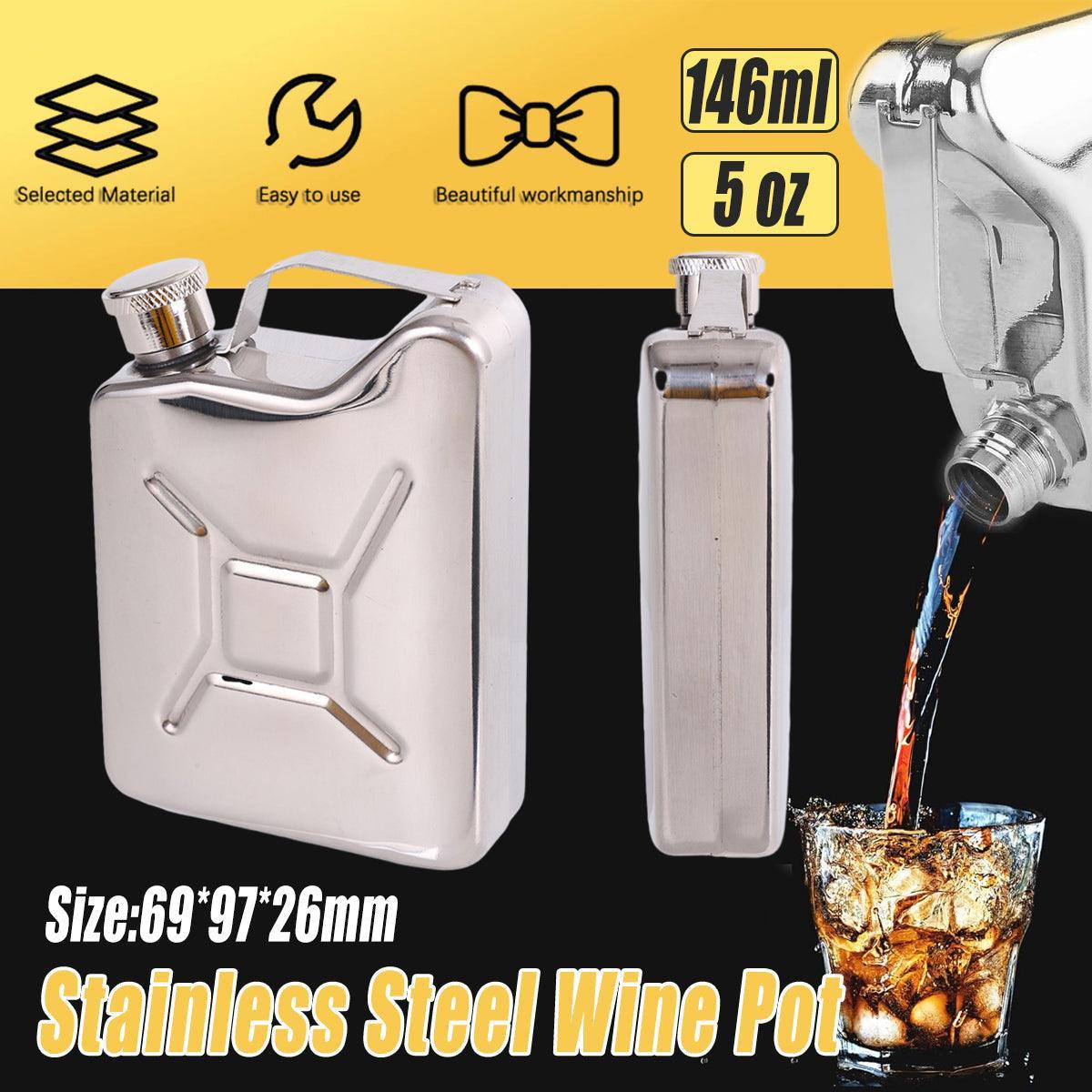 Camping Appliances: 146ml Portable Outdoor Camping Oil Can Thick Stainless Steel Fuel Bottle Flask