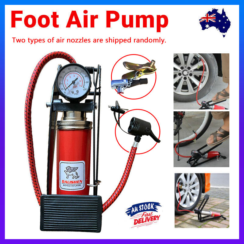 Bicycle Parts: High Pressure Foot Pump Bicycle Ball Motorbike Car Type Inflator Tire Air Pump