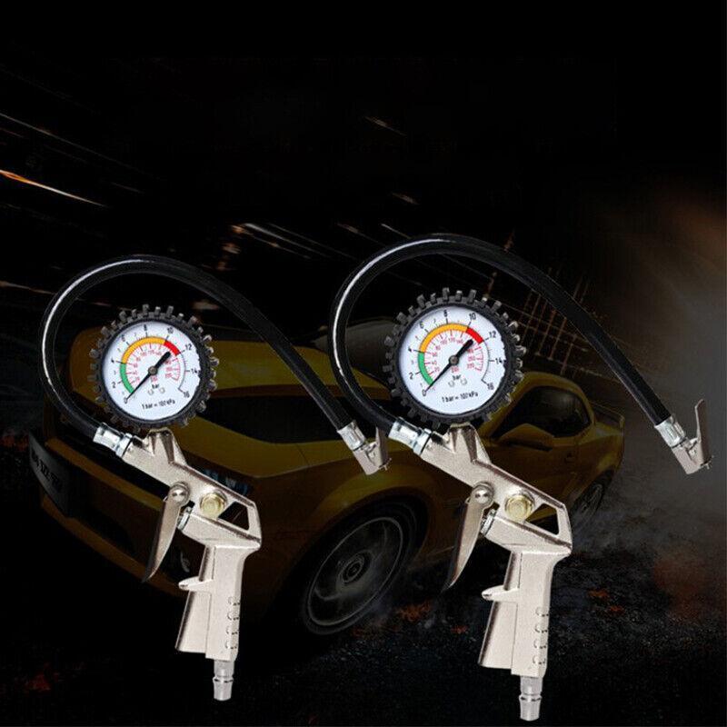 Air Compressors Accessories: Air Tyre Inflator Pressure Meter Car Truck Tire Pump Hose Gauge Compressor Tools