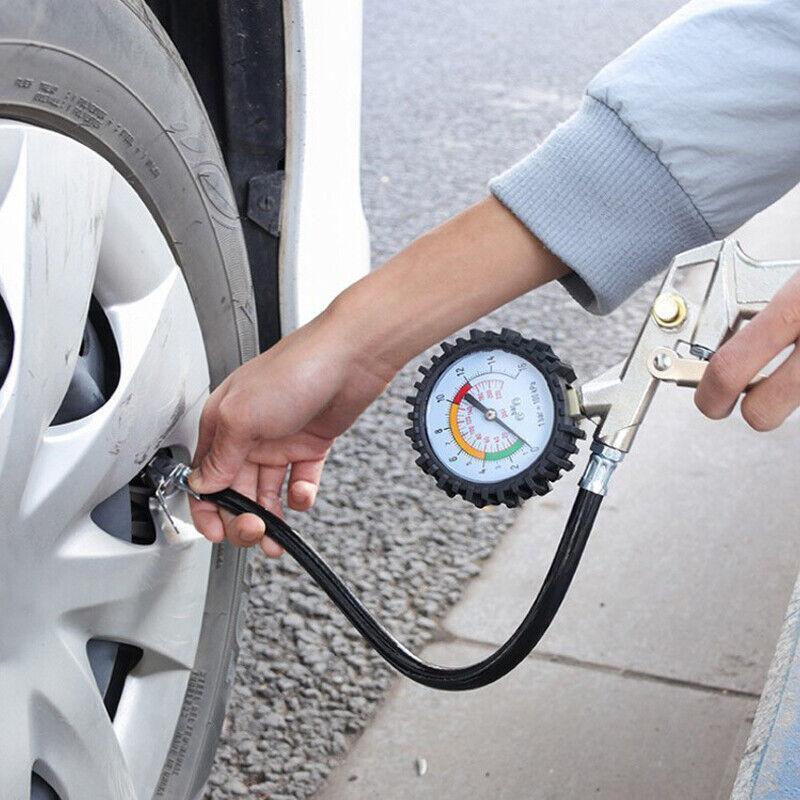 Air Compressors Accessories: Air Tyre Inflator Pressure Meter Car Truck Tire Pump Hose Gauge Compressor Tools