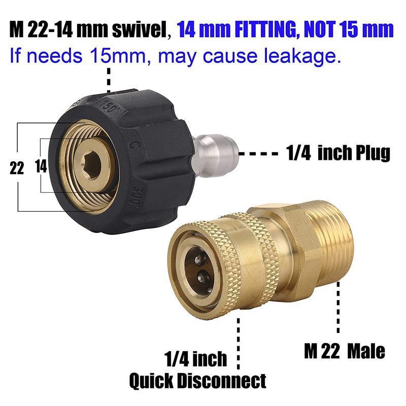 Power & Electrical Supplies: Pressure Washer Adapter 1/4inch Quick Connect Kit M22-14 Adapter