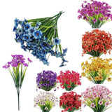 Artificial Flowers & Plants: 12pcs Artificial Flowers Set for Home Decor Wedding Party Fake Floral Decor - Orange