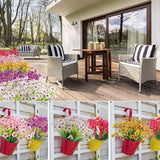 Artificial Flowers & Plants: 12pcs Artificial Flowers Set for Home Decor Wedding Party Fake Floral Decor - Orange