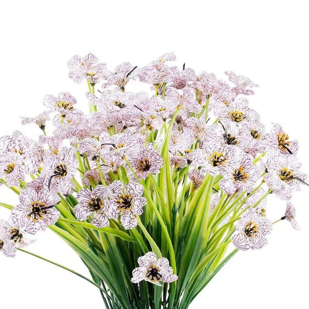 Artificial Flowers & Plants: 12pcs Artificial Flowers Set for Home Decor Wedding Party Fake Floral Decor - Orange