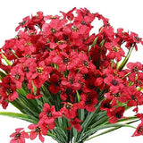 Artificial Flowers & Plants: 12pcs Artificial Flowers Set for Home Decor Wedding Party Fake Floral Decor - Orange