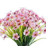 Artificial Flowers & Plants: 12pcs Artificial Flowers Set for Home Decor Wedding Party Fake Floral Decor - Orange