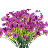 Artificial Flowers & Plants: 12pcs Artificial Flowers Set for Home Decor Wedding Party Fake Floral Decor - Orange