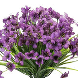 12pcs Artificial Flowers Set for Home Decor Wedding Party Fake Floral Decor - Purple