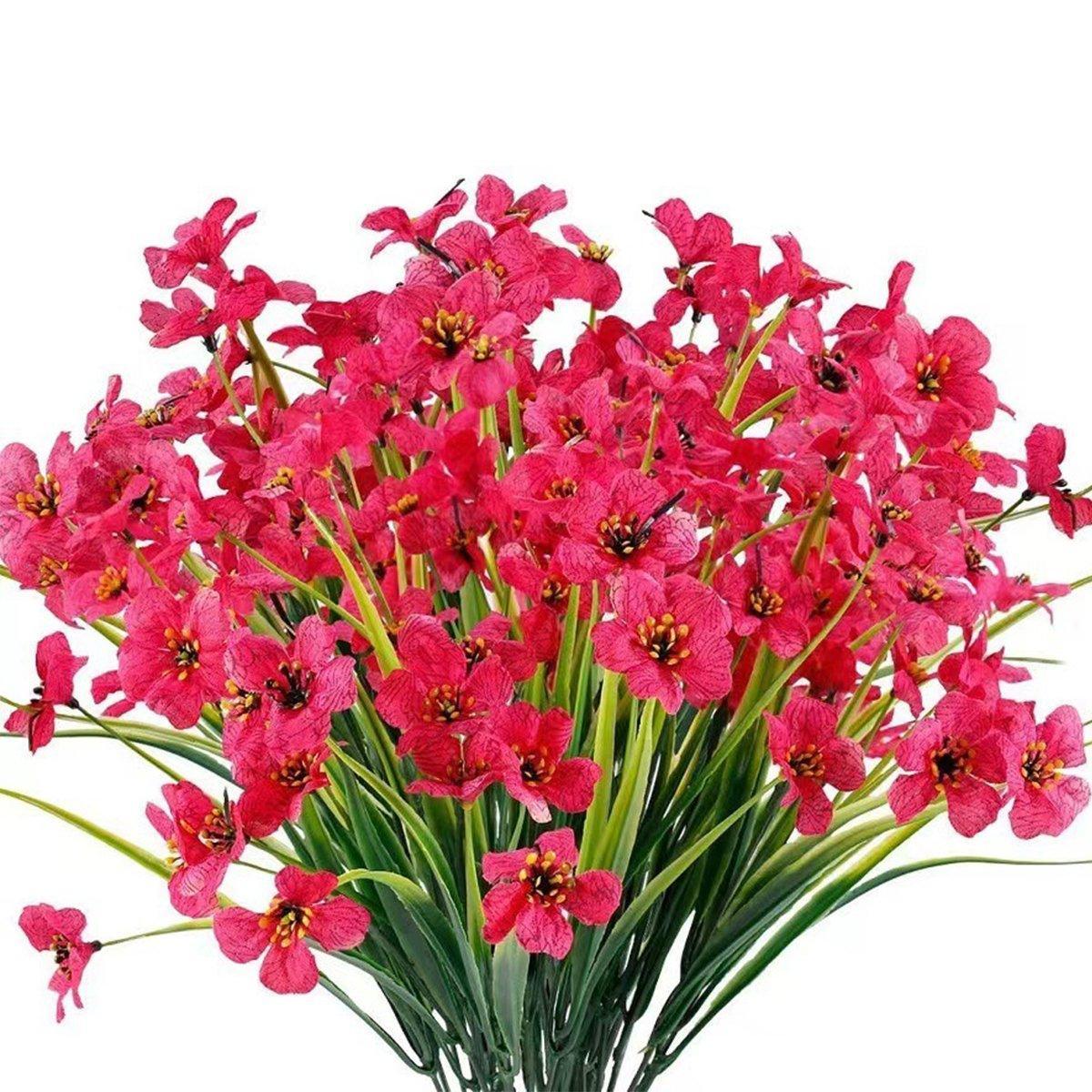12pcs Artificial Flowers Set for Home Decor Wedding Party Fake Floral Decor - Purple