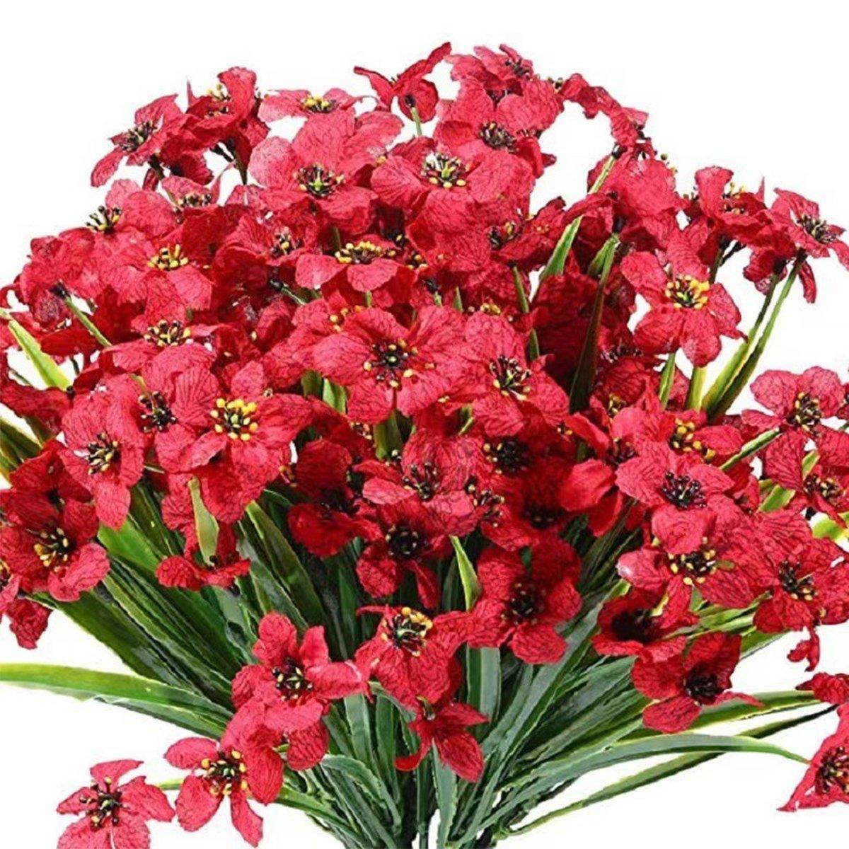 12pcs Artificial Flowers Set for Home Decor Wedding Party Fake Floral Decor - Purple
