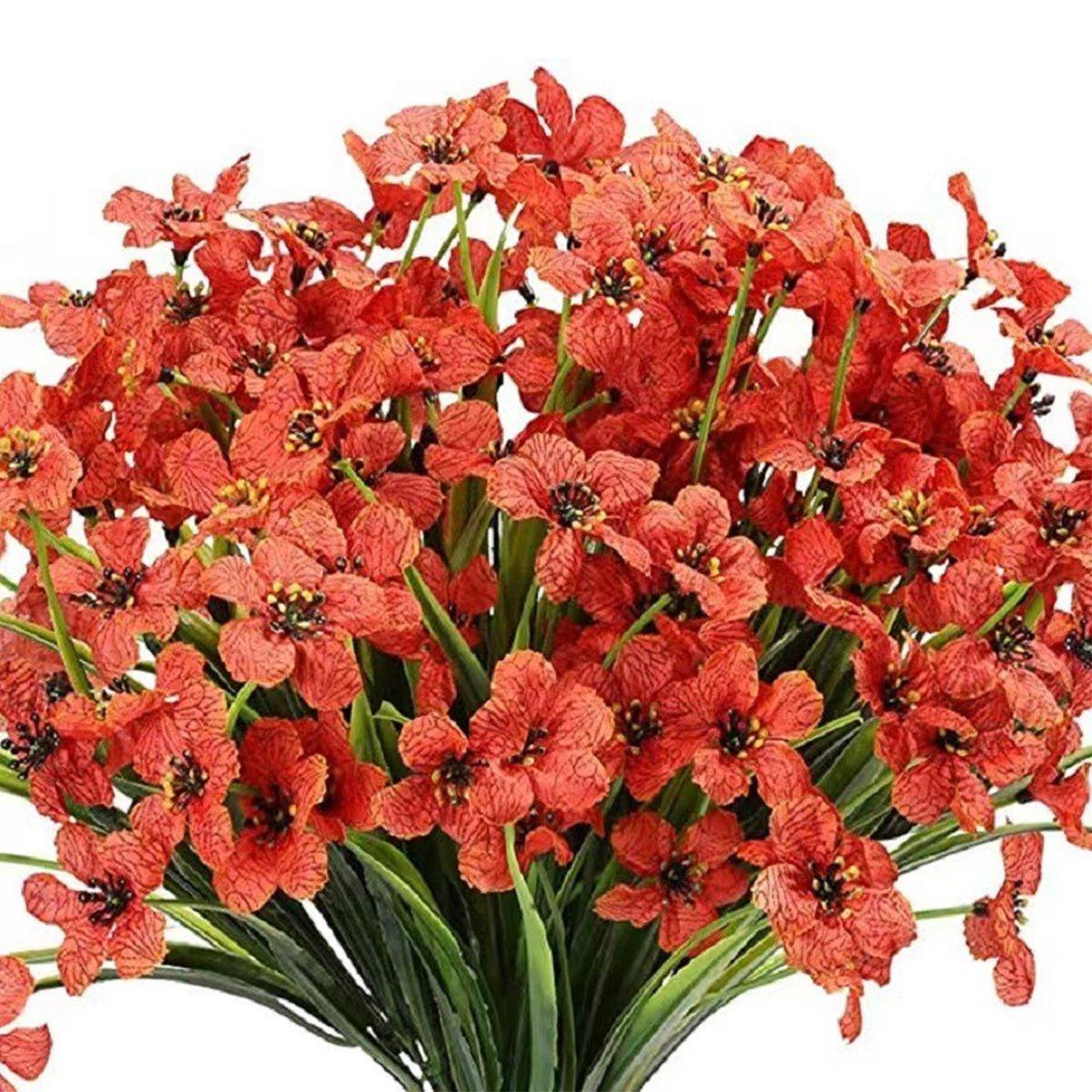 12pcs Artificial Flowers Set for Home Decor Wedding Party Fake Floral Decor - White
