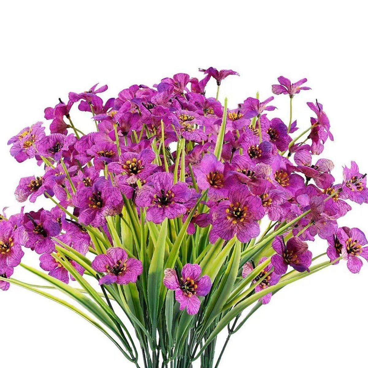 12pcs Artificial Flowers Set for Home Decor Wedding Party Fake Floral Decor - White