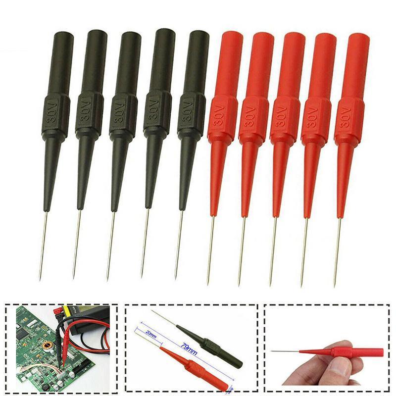 Measuring Tools & Sensors: 4PCS Multimeter Testing Lead Fluke Extention Back Probes Sharp Needles Micro Pins