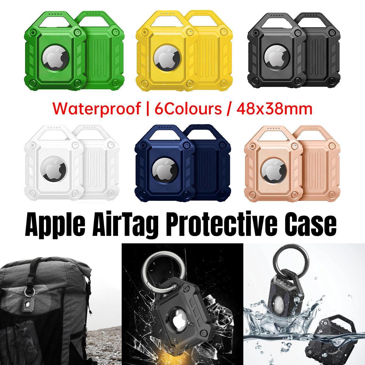 Cases & Skins: Waterproof Apple AirTag Protective Case TPU Cover Air Tag Tracker Loop Holder - White