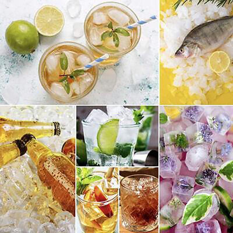 Large Ice Cube Tray Ball Maker Big Silicone Mold Sphere Whiskey Round Mould - Square 6 grid