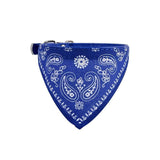 Adjustable Bandana Collar with Bell for Small Dogs and Cats Triangle Scarf Style - Blue