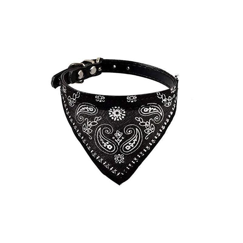 Pet ID Tags: Adjustable Bandana Collar with Bell for Small Dogs and Cats Triangle Scarf Style - Blue