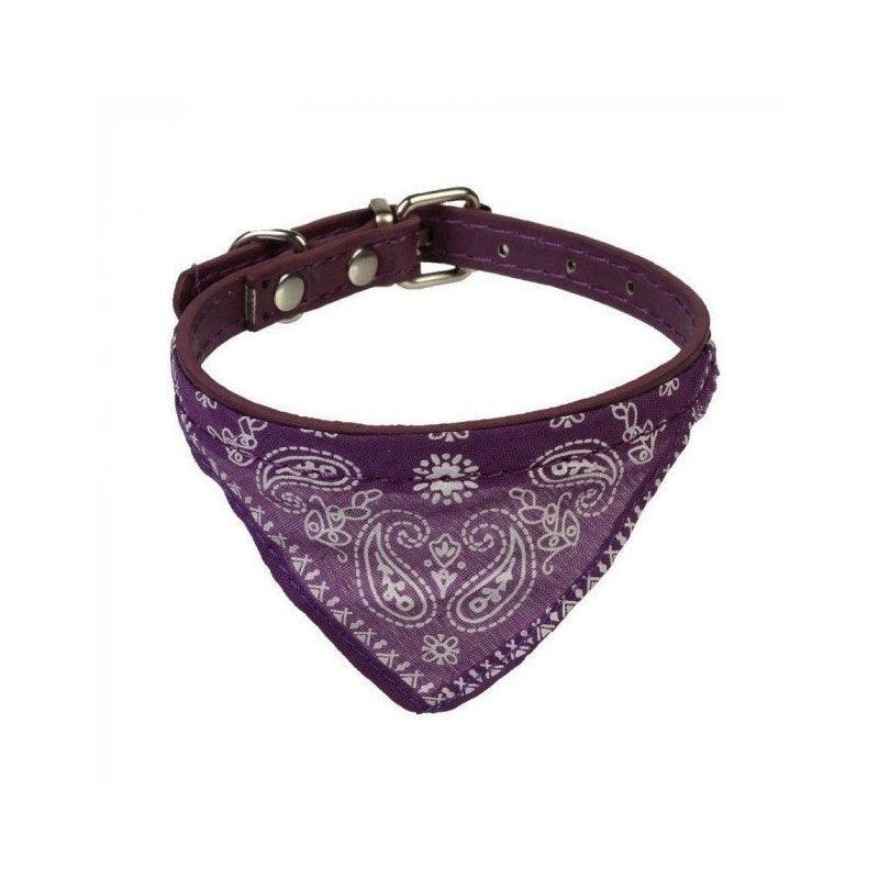 Pet ID Tags: Adjustable Bandana Collar with Bell for Small Dogs and Cats Triangle Scarf Style - Blue