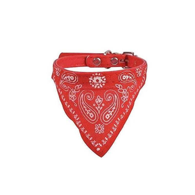 Pet ID Tags: Adjustable Bandana Collar with Bell for Small Dogs and Cats Triangle Scarf Style - Blue