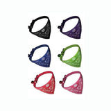 Adjustable Bandana Collar with Bell for Small Dogs and Cats Triangle Scarf Style - Rose Red