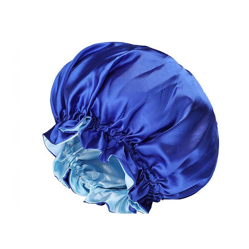 Women's Sleepwear: Womens Satin Sleep Cap Bonnet Elastic Wide Band Hair Sleeping Hat - Purple