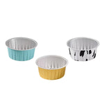 100Pcs Cake Tools Pudding Cake Aluminum Foil Baking Cups Cupcake Cup with Lids - 100pcs-Blue