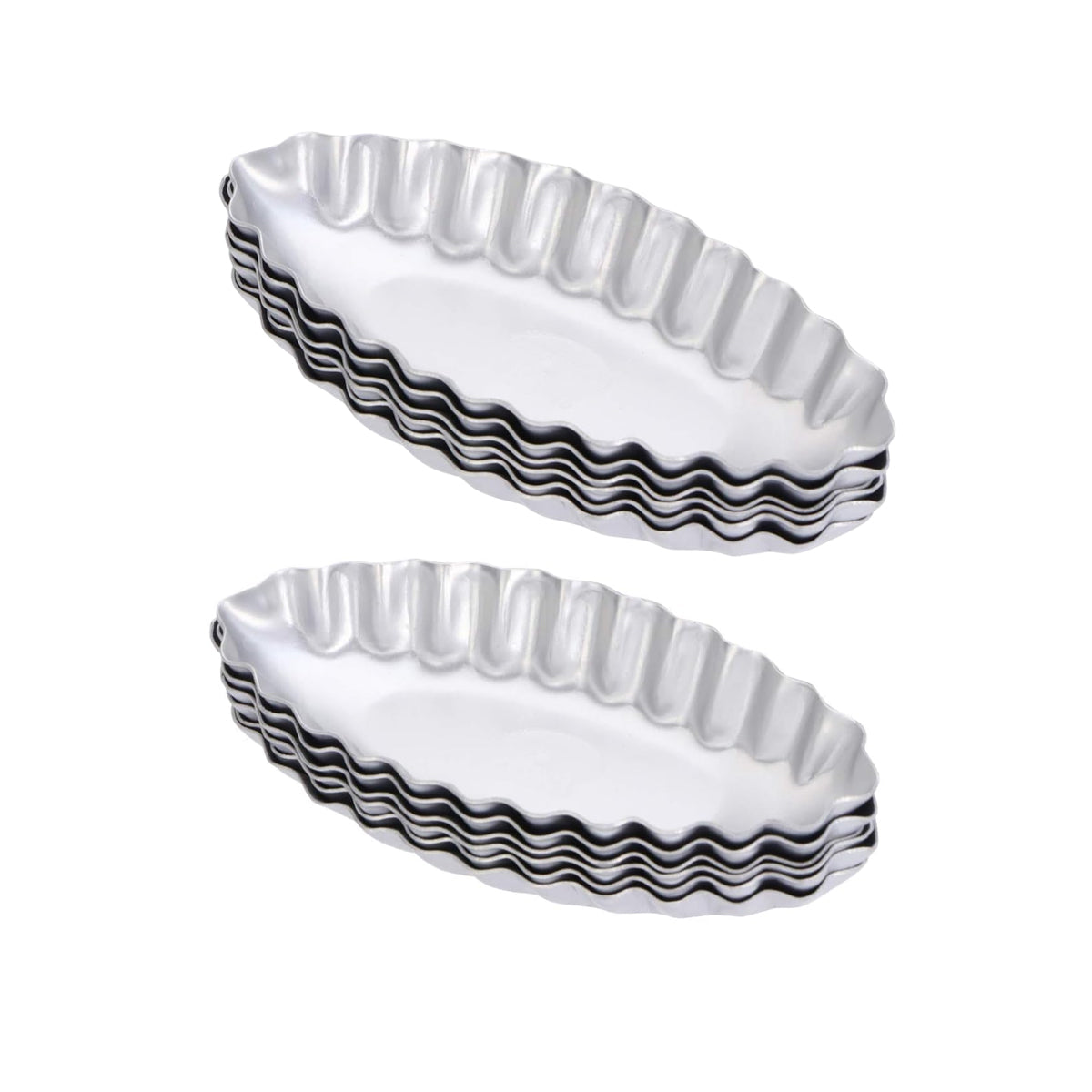 Bakeware & Accessories: 10PCS Baking Egg Tart Mould Cake Tins Set DIY Cups Sailing Boat Pie Mold Plate