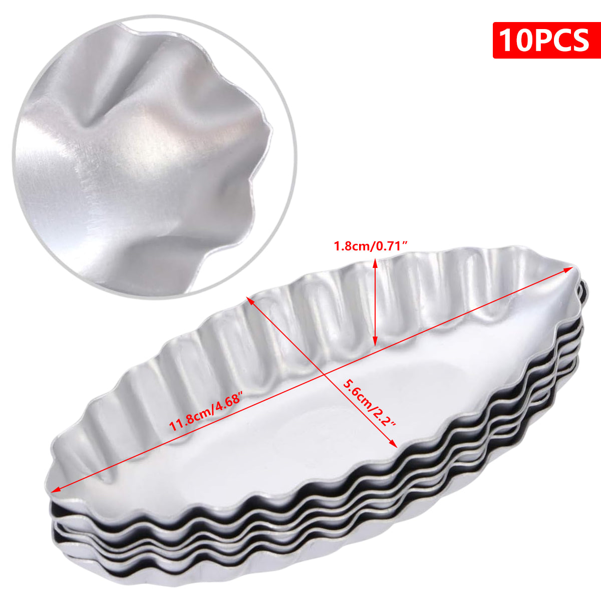 Bakeware & Accessories: 10PCS Baking Egg Tart Mould Cake Tins Set DIY Cups Sailing Boat Pie Mold Plate