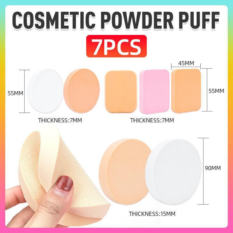 Makeup Brushes: 7PCS Puff Air-Cushion Makeup Sponge Smooth Puff Beauty Tools Wet Dry Dual Use