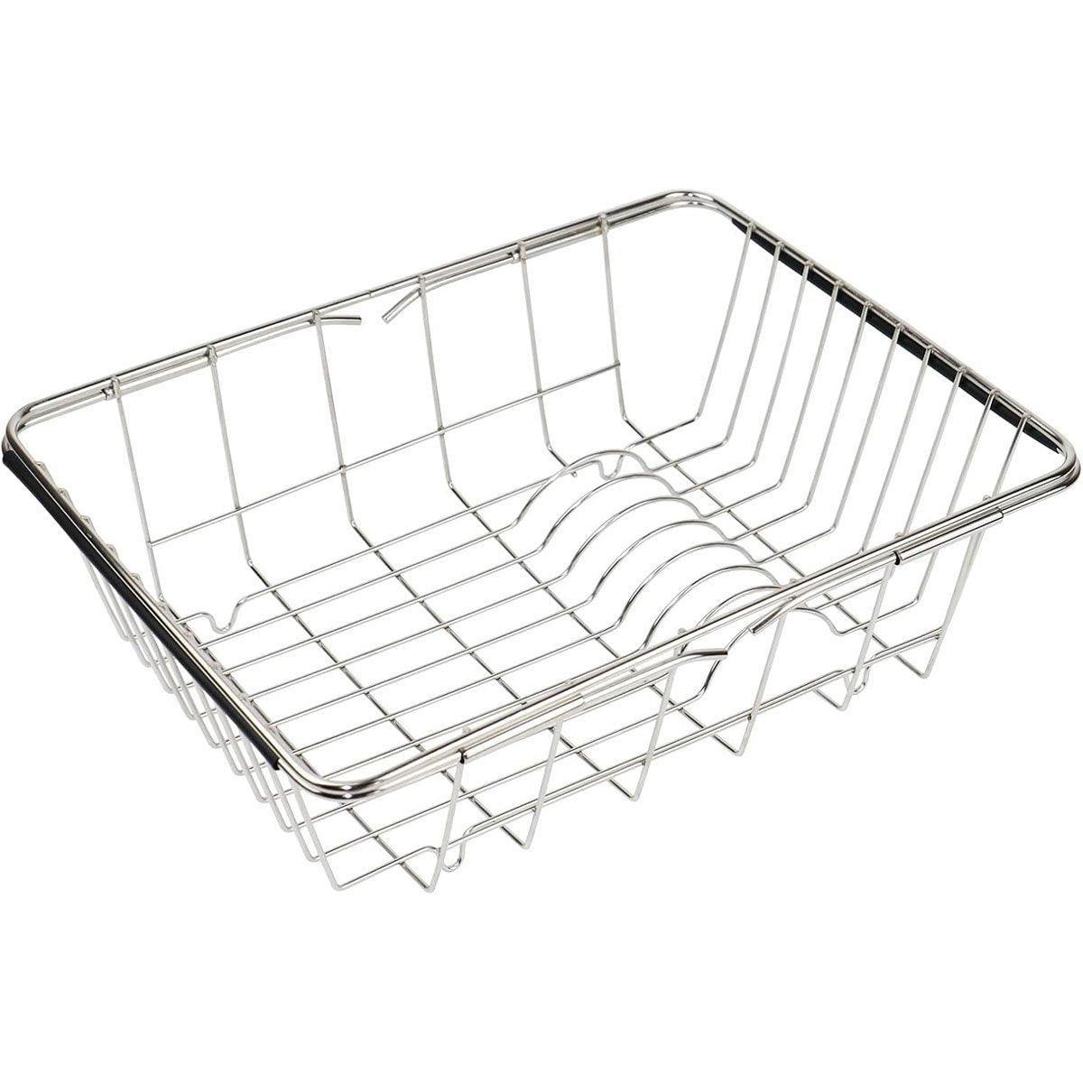 Dish Racks: Stainless Steel Sink Draining Basket Telescopic Dish Rack Kitchen Storage Holder