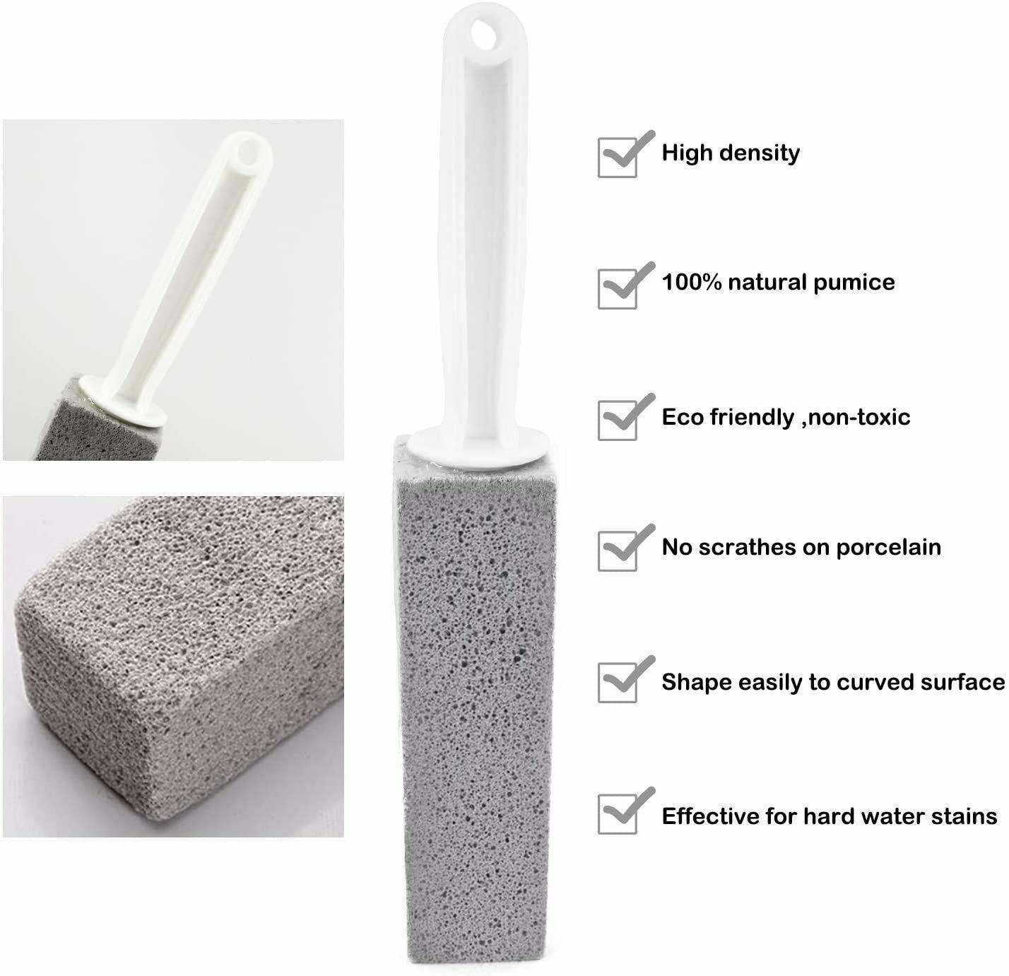 Toilet Brushes & Holders: Pumice Stone Wand Tile Cleaning Stains Brush Cleaner Tool Toilet Bowl Bathtub