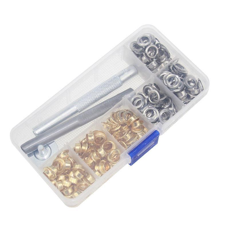 Hand Tools: Eyelet Punch Die Tool Kit with 100 Sets of 6mm Grommets for Leather Craft