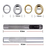 Hand Tools: Eyelet Punch Die Tool Kit with 100 Sets of 6mm Grommets for Leather Craft