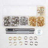 Hand Tools: Eyelet Punch Die Tool Kit with 100 Sets of 6mm Grommets for Leather Craft