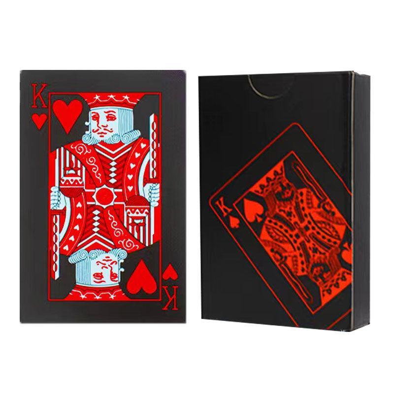 Card Games: Waterproof PVC Playing Cards Poker Deck Black Plastic Magic Tricks Game Set - Blue