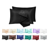 2X Satin Pillow Case Bedroom Pillowcase Cushion Covers Home Decor Luxury Slip - Coffee