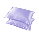 2X Satin Pillow Case Bedroom Pillowcase Cushion Covers Home Decor Luxury Slip - Lavender