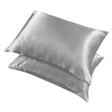 2X Satin Pillow Case Bedroom Pillowcase Cushion Covers Home Decor Luxury Slip - White