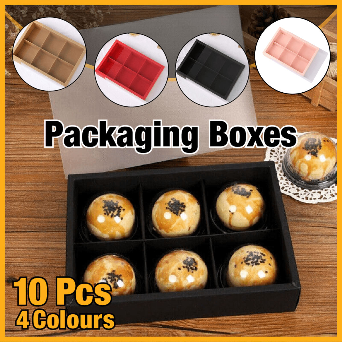 Jewellery Making Kits: 10PCS Cake Box with Transparent Lids Gift Packaging Boxes for Moon Cakes Cookie - Red