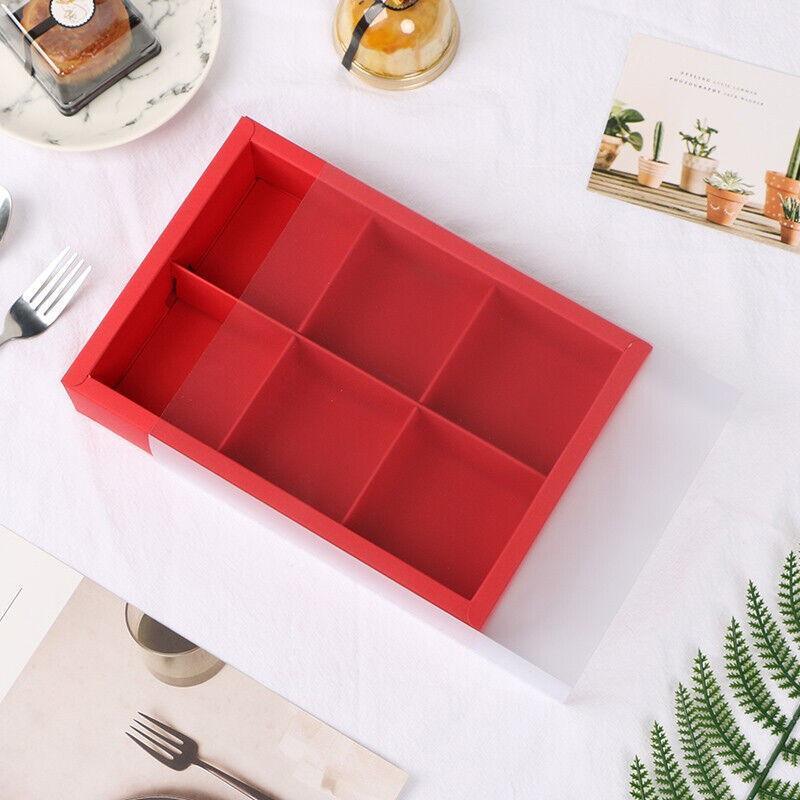 Jewellery Making Kits: 10PCS Cake Box with Transparent Lids Gift Packaging Boxes for Moon Cakes Cookie - Red