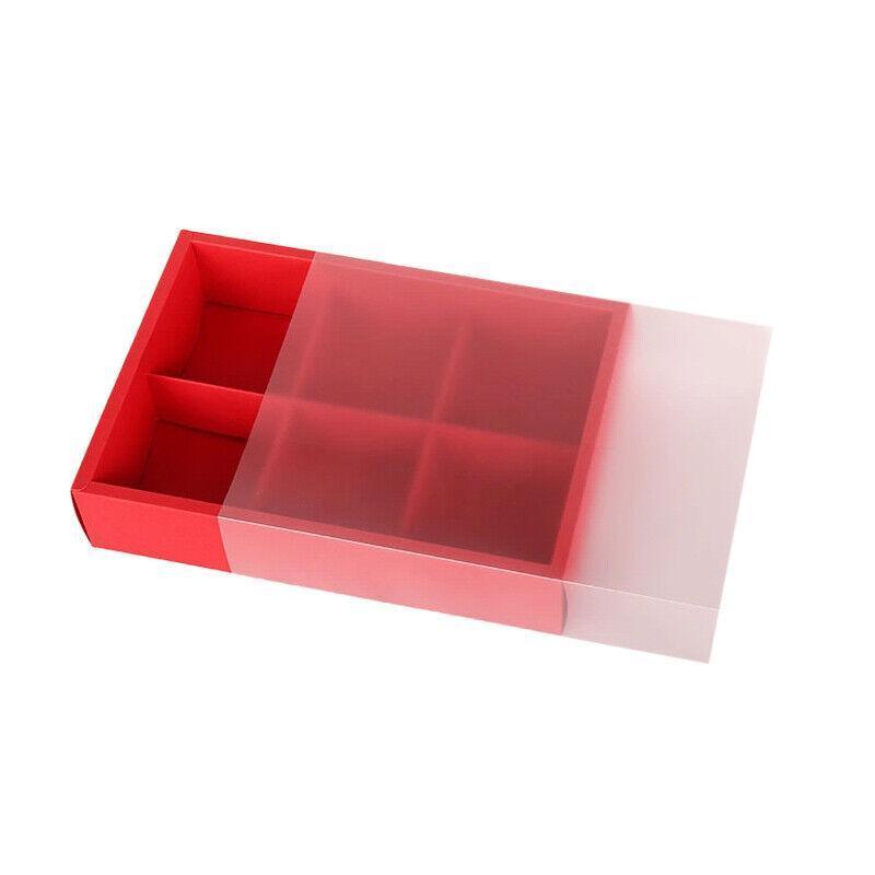 Jewellery Making Kits: 10PCS Cake Box with Transparent Lids Gift Packaging Boxes for Moon Cakes Cookie - Red