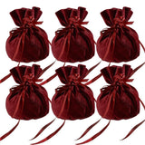 6PCS Velvet Cloth Drawstring Bags Gift Bag Jewelry Ring Pouch Earring Favor - Dark Blue-6PCS