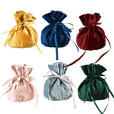 6PCS Velvet Cloth Drawstring Bags Gift Bag Jewelry Ring Pouch Earring Favor - Mixed Colour-6PCS