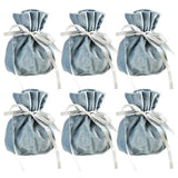 6PCS Velvet Cloth Drawstring Bags Gift Bag Jewelry Ring Pouch Earring Favor - Mixed Colour-6PCS