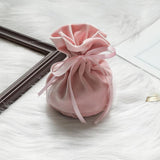6PCS Velvet Cloth Drawstring Bags Gift Bag Jewelry Ring Pouch Earring Favor - Pink-6PCS