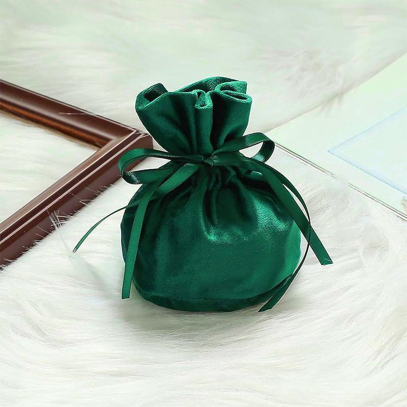 Gift Bags: 6PCS Velvet Cloth Drawstring Bags Gift Bag Jewelry Ring Pouch Earring Favor - Yellow-6PCS